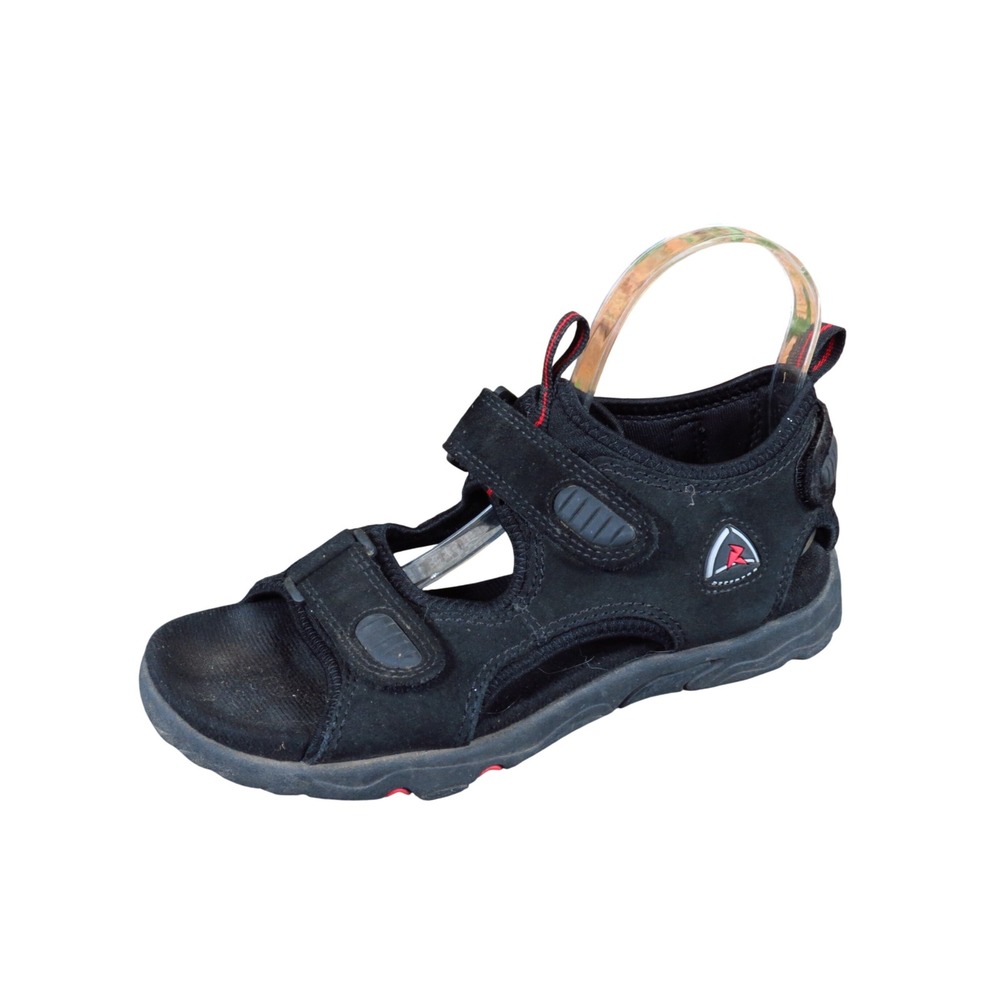 Ecco Receptor Women Hiking Sandals Size 38 Trail Walking Sport Black Red Suede